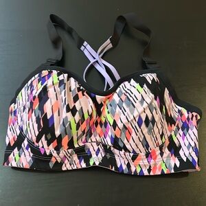 VSX VICTORIAS SECRET SPORT SPORTS BRA PURPLE BLACK 34D